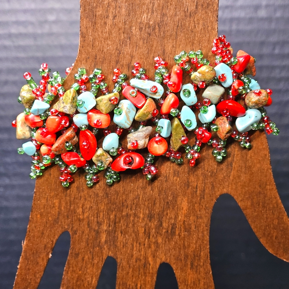 Multi-Stone Beaded Stretch Bracelet 17$